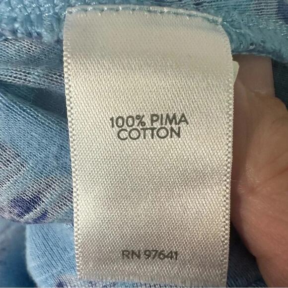 J Jill pima scoop neck elbow sleeve Tee Shirt tunic floral soft casual normcore - Picture 5 of 9